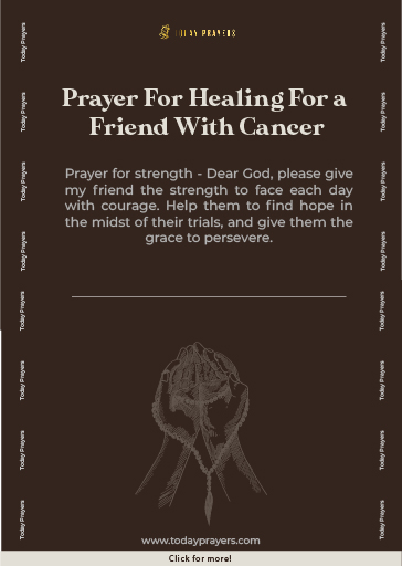 Prayer For Healing For a Friend With Cancer