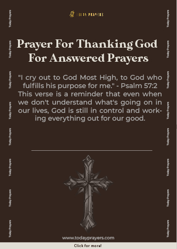 Prayer For Thanking God For Answered Prayers