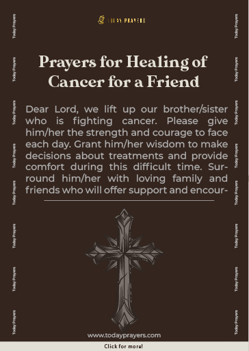 Prayers for Healing of Cancer for a Friend