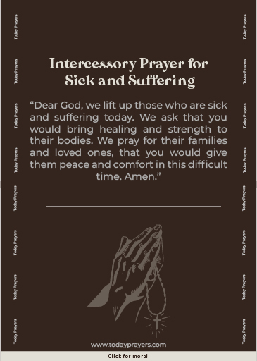 Intercessory Prayer for Sick and Suffering