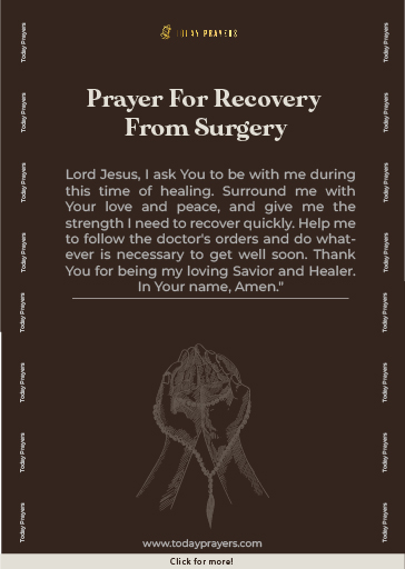 Prayer For Recovery From Surgery