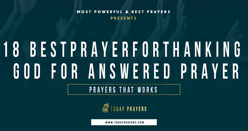 Prayer For Thanking God For Answered Prayers