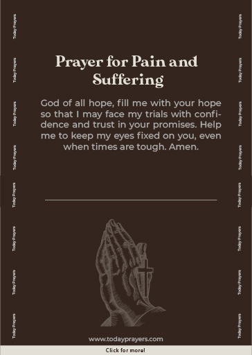 Prayer for Pain and Suffering