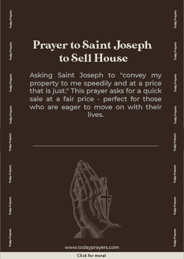 Prayer to Saint Joseph to Sell House