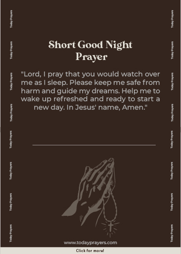 Short Good Night Prayer