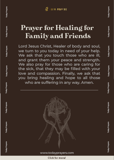 Prayer for Healing for Family and Friends